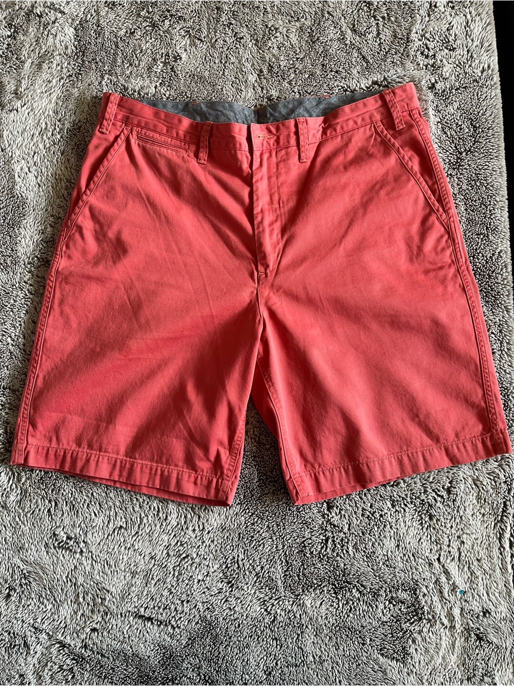 POLO by Ralph Lauren Men's Pink Relaxed Fit Flat-Front Cotton Shorts